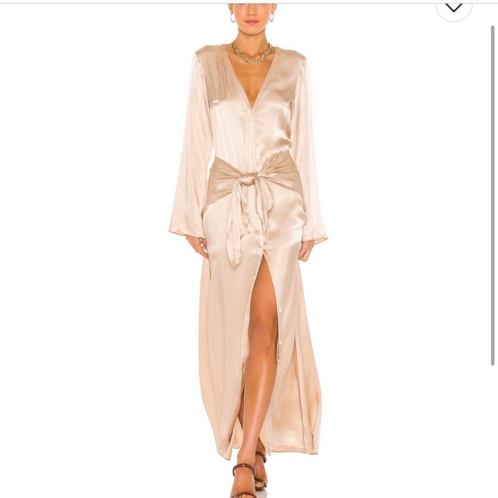 L’Academie Silky Tie Front Dress